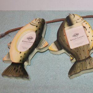 20" Hobby Lobby Wall Decor. Fishing Pole w/3 Fish Picture Frames 2- 2"×2¾" 2"×3"